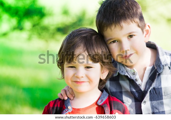 Beautiful Little Brunet Hair Boys Has Stock Photo 639658603 | Shutterstock