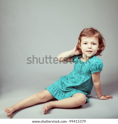 Similar – Image, Stock Photo cute kid girl relaxing at home in cozy weekend morning