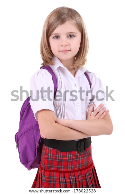 little girl with backpack