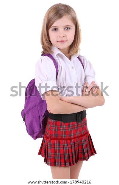 little girl with backpack