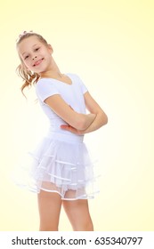 Beautiful Little Girl Gymnast White Sports Stock Photo 635340797 ...