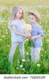 Beautiful Little Girl Hugging Little Boy Stock Photo 718245109 ...