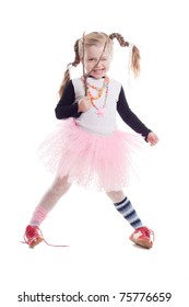 beautiful little girl in the image of Pippi Longstocking