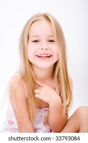 Beautiful Little Girl With Long Blonde Hair