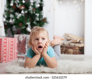 Beautiful Little Girl Lying On Floor Stock Photo 325610279 | Shutterstock