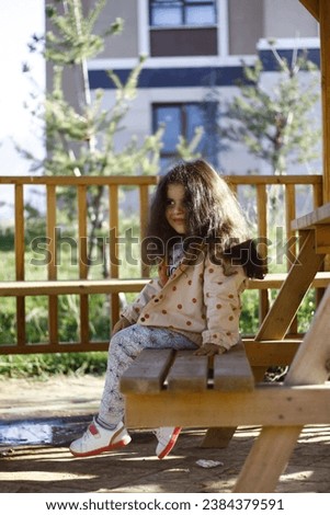 beautiful little girl playing in the park
 Stok fotoğraf © 