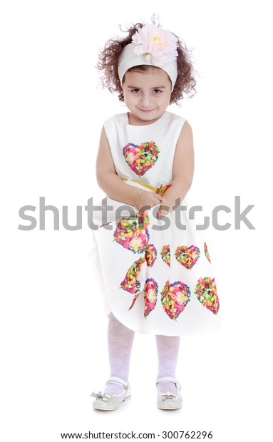 Beautiful Little Girl Short Dark Curly Stock Photo Edit Now