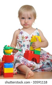 Beautiful Little Girl Toys Stock Photo (Edit Now) 33591118