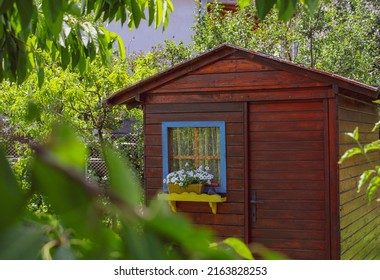 Beautiful Little Wooden House In Garden. 