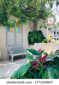 Beautiful Living Area Of The Garden In Thailand.