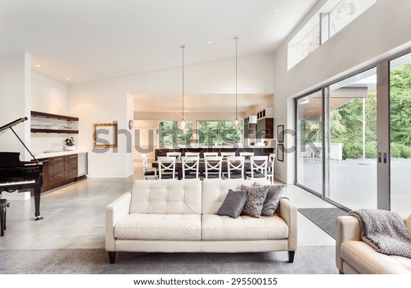 Beautiful Living Room New Luxury Home Stock Photo Edit Now 295500155