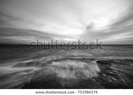 Similar – Beautiful seascape on a cloudy day