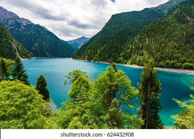 Beautiful Long Lake, the deepest and largest lake in wonderful Jiuzhaigou National Park, China - Powered by Shutterstock