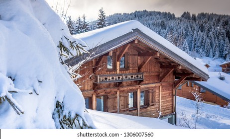 Beautiful Luxury Chalet In French Alps In The Winter