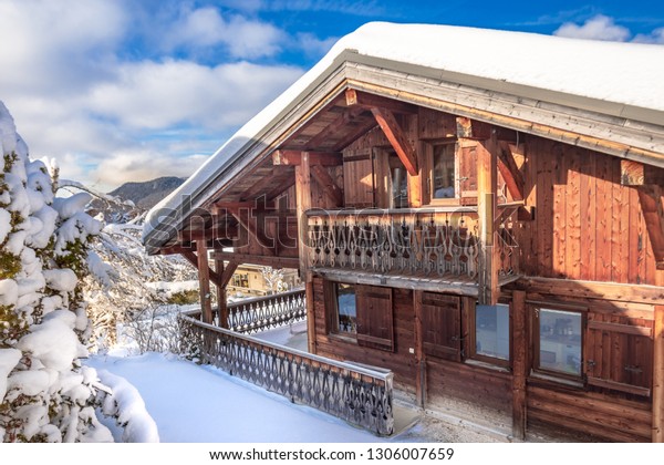 Beautiful Luxury Chalet French Alps Winter Stock Photo Edit Now