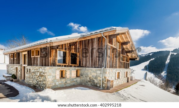 Beautiful Luxury Chalet French Alps Winter Stock Photo Edit Now