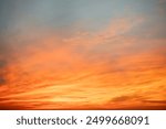 Beautiful , luxury soft gradient orange gold clouds and sunlight on the blue sky perfect for the background, take in everning,Twilight, Large size, high definition landscape photo