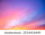 Beautiful , luxury soft gradient orange gold clouds and sunlight on the blue sky perfect for the background, take in everning,Twilight, Large size, high definition landscape photo