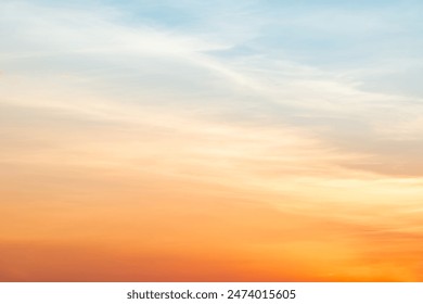 Beautiful , luxury soft gradient orange gold clouds and sunlight on the blue sky perfect for the background, take in everning,Twilight, Large size, high definition landscape photo - Powered by Shutterstock