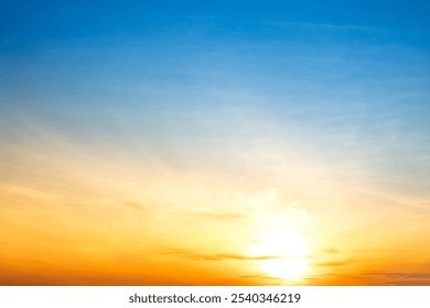 Beautiful , luxury soft gradient orange gold clouds and sunlight on the blue sky perfect for the background, take in everning,Twilight, Large size, high definition landscape photo - Powered by Shutterstock