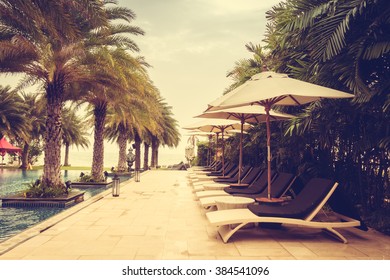 Beautiful Luxury Vintage Swimming Pool In Hotel Pool Resort - Vintage Filter