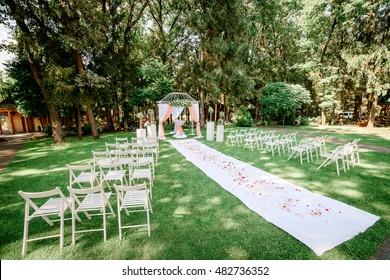 Beautiful Luxury Wedding Aisle In The Garden