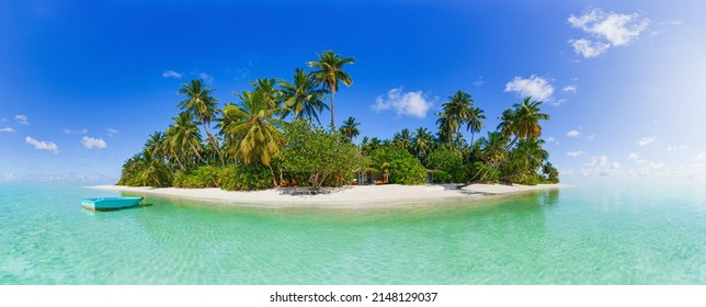  Beautiful maldives tropical island - Panorama - Shutterstock ID 2148129037