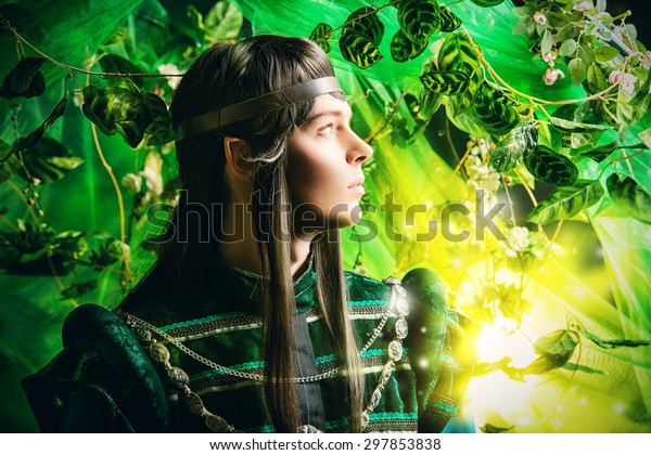 beautiful male elf magic forest fantasy stock photo edit now 297853838 https www shutterstock com image photo beautiful male elf magic forest fantasy 297853838