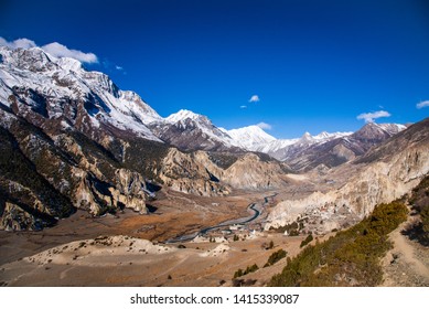 Beautiful Manang Valley In Nepal