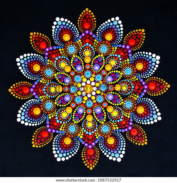 Beautiful Mandala Hand Painted By Dots Stock Photo (Edit Now) 1087532927