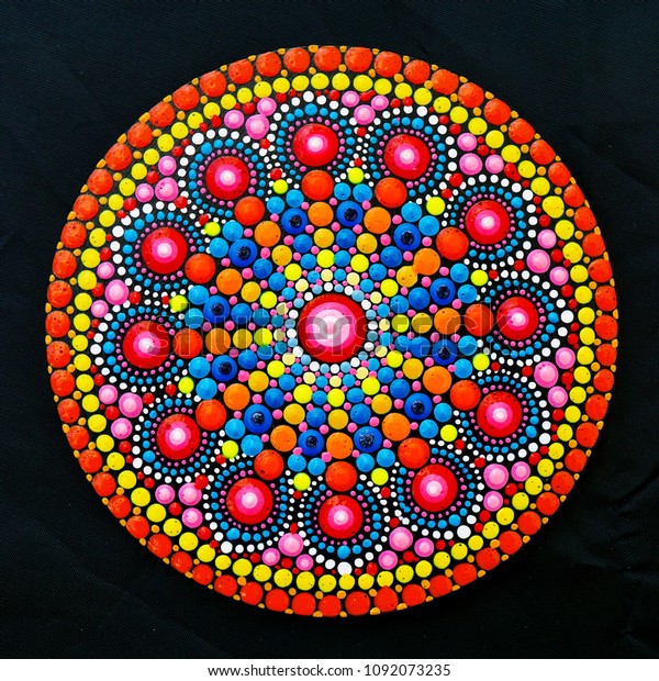 Beautiful Mandala Hand Painted By Dots Stock Photo 1092073235 ...