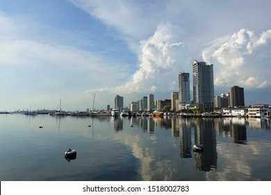 Beautiful Manila Bay View. City Skyline. Malate district on shore of Manila bay, Manila, Philippines, Southeast Asia, Asia.  
