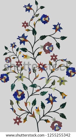 Beautiful marble mosaic design of flower