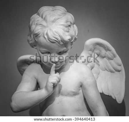Beautiful marble statue of angel