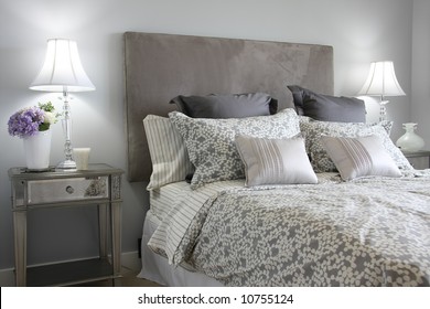 Beautiful Master Bedroom In Classic Grey.