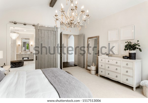 Beautiful Master Bedroom New Luxury Home Stock Photo Edit