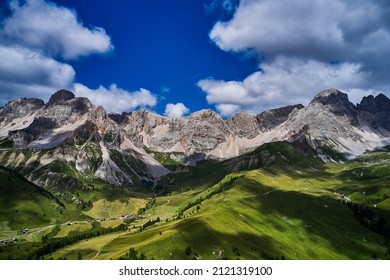 beautiful mauntain landscape in Italian Dolomites Alps. Passo Pordoi. South Tyrol. Italy