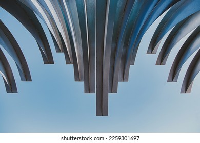 beautiful metal modern abstract architects construction on light background - Powered by Shutterstock