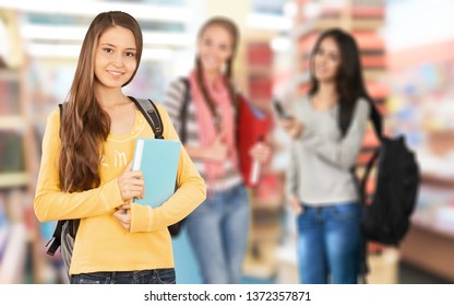 Beautiful Mexican Female Student Group Students Stock Photo 1372357871 ...