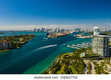 Beautiful Miami Beach scene shot from aerial tour