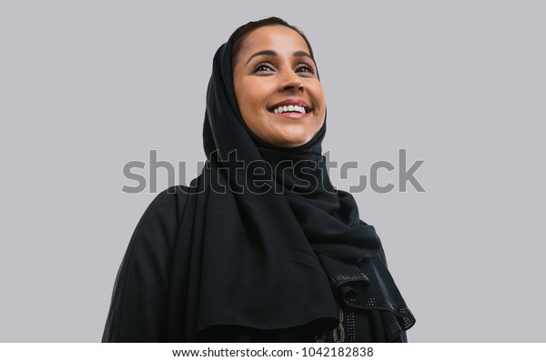 Beautiful Middle Eastern Woman Wearing Abaya Stock Photo 1042182838 ...