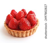 Beautiful mini strawberry tart with white background 