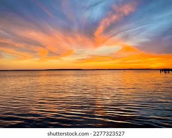 A beautiful mix of colors for a summer sunset in Ocean City, Maryland. 