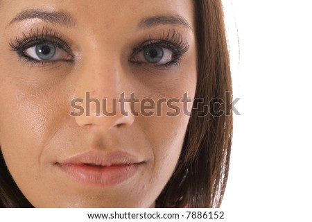 beautiful model face upclose