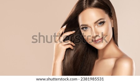 Similar – Image, Stock Photo A beautiful brunette girl is feeling just fine in this playground. Just a fine model test with a pretty woman in a black outfit. Looking straight into the camera and being all gorgeous.