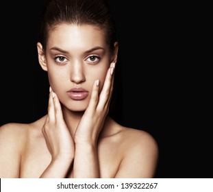 beautiful model with natural make-up