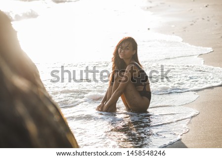 
beautiful model on the beach
