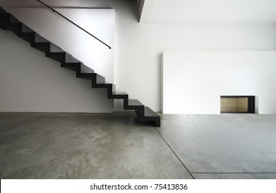 beautiful modern apartment, black staircase - Powered by Shutterstock