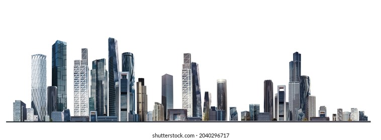 Beautiful Modern architecture, skyscrapers, office and residential buildings of the big city. Business concept illustration - Shutterstock ID 2040296717