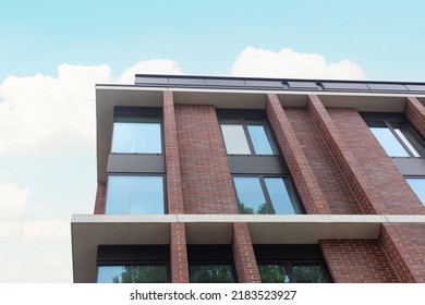 Beautiful Modern Building Against Cloudy Sky, Low Angle View